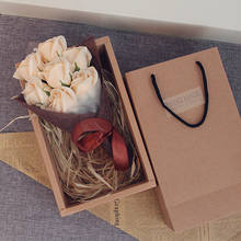 Caja de regalo de flores de jabón de tapa dura, regalo creativo DIY para el Día de San Valentín, evento de empresa, cumpleaños, día de la madre, decoración del hogar de clavel 2024 - compra barato