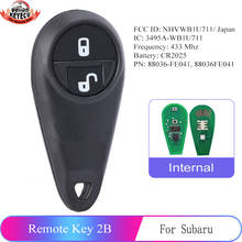 KEYECU ASK 433.92MHz Replacement 2-Button Keyless Remote Fob for Subaru Forester Impreza 2005-2007 FCC ID: NHVWB1U711/ Japan 2024 - buy cheap
