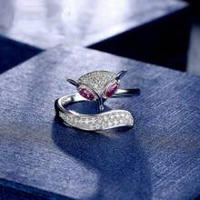 Foydjew Korean Style New Rings Wholesale Hot Sale Charming Fire Fox Ring Women's Full Diamond Adjustable Open Ring Hands Jewelry 2024 - buy cheap