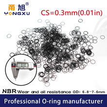 Nitrile Rubber 10PCS/lot Black NBR CS 0.3mm thickness OD6.8/7.6*0.3mm ORing Gasket Oil resistant waterproof Nitrile rubber oring 2024 - buy cheap