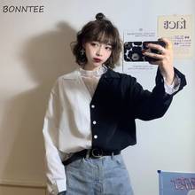 Blusa feminina manga longa adolescentes verão, camiseta feminina macia entalhada design casual ulzzang 2024 - compre barato