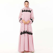 Middle Eastern fashion Arabian large size women's robes high-end pink embroidered beaded dress Muslim prayer national dress 2024 - buy cheap