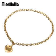 Fashion Stainless Steel Chain Heart Pendant Necklace For Women Love Heart Necklaces Party Statement Jewelry 2024 - buy cheap