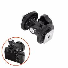 Meking Rotatable Dual Hot Shoe Adapter Bracket Holder Mount For LED Video Light DSLR Camera Hotshoe Adapter Angle Adjustable 2024 - buy cheap