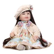 New Reborn toddler baby girl doll 55cm beautiful European style clothing boutique dolls gift bebe reborn menina 2024 - buy cheap