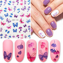1PCS Fashion Decals 3D Nail Stickers Colorful Butterfly Flower Nail Sliders DIY Nail Art Decorations Manicure ZJT4070 2024 - buy cheap