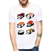 New Cool Men T-shirts Punk Food Design Top Tees Cute Panda Sushi Pug Hotdog funny design mens t shirt 2024 - buy cheap