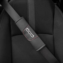 For Fiat 500L 2 pcs PU Leather Fashion Car Seat Belt Cover Car Seat belt shoulder Pads 2024 - buy cheap