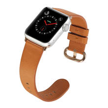 Pulseira de couro para apple watch, para iwatch 4 band, séries 3/2/3, bracelete colorido, 42mm, 38mm, marrom 2024 - compre barato