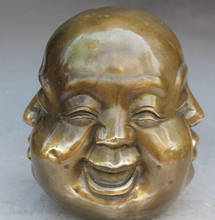 zhaorui5886218" Chinese Buddhism Bronze 4 Face Head Maitreya Buddha Statue Sculpture 2024 - buy cheap