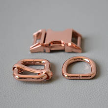 1 Set Metal Belt Straps Slider Renegade Release Buckle D Ring 15mm Strap For Pet Dog Collar Harness  Accessory-Rose Gold 2024 - buy cheap