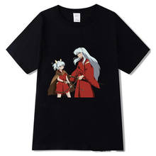 Inuyasha camiseta japonesa masculina anime, camiseta engraçada com desenhos animados, casual streetwear, casal, hip hop, top, camiseta 2024 - compre barato