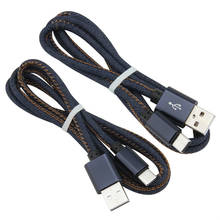 Cable USB de mezclilla de 1M para iPhone 13, 12, 11, XS, 8, 7, 6 Plus, Cable de carga rápida Micro Usb tipo C para Huawei, Samsung y Xiaomi 2024 - compra barato