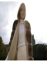Arlenesain brown sable  lace-up  women's fur coat 2024 - купить недорого