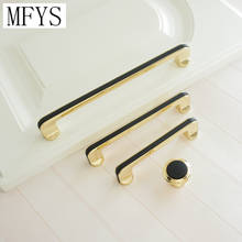 MFYS-tiradores negros de 3,75 "5" 7,55 "para cajones, manijas de aleación de Zinc para gabinetes de cocina, perillas, herrajes para muebles 96 128 192mm 2024 - compra barato