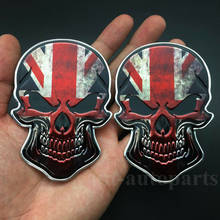 2 uds. Bandera de Inglaterra Reino Unido calavera malvada coche trasero maletero cuerpo calcomanía pegatina insignia emblema 2024 - compra barato