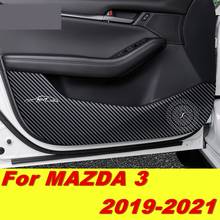 For Mazda3 Mazda 3 2019 2020 2021 auto door anti-kick pad carbon fiber texture Anti-scratch protection pad car accessories 2024 - buy cheap