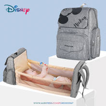 Disney-Bolsa de pañales de maternidad de gran capacidad, mochila de viaje, bolso de lactancia para el cuidado del bebé, bolso de moda para mujer, cama de bebé 2024 - compra barato