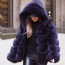 S-4XL Winter Fur Coats Women Fashion High Quality Hooded Faux Fur Coat Elegant Thick Warm Outerwear Plush Fake Fur Jacket Coats 2024 - buy cheap