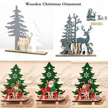 Decoración navideña de alce de madera para el hogar, adornos navideños de ciervo, regalo para niños, decoraciones para fiestas navideñas en casa 2024 - compra barato
