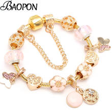 BAOPON Dropshipping European Style Brand Bracelet & Bangle White Enamel Flower Charm Bracelets For Women Men Jewelry Pulseras 2024 - buy cheap
