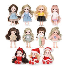 New 16cm BJD Doll With Wig 3D Eyes Clothes Shoes Pink Hair Makeup 13 Movable Joints Cute Doll Toys For Children Christmas Gift 2024 - buy cheap