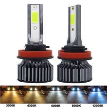 2Pcs Car Headlight Bulbs H4 H7 H8 H9 H11 9005 9006 HB3 HB4 H1 H3 Mini Size Auto Lamp 80W 12000LM 4300K 6000K White Headlight 2024 - buy cheap