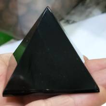 dhxyzb 50mm Natural Obsidian Pyramid Quartz Black Crystal point specimen minera rock stone Remove negative energy home decor 2024 - buy cheap