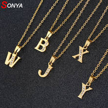 SONYA Stainless Steel 26 Letters Initial Necklace For Women Alphabet Necklaces Pendants Friends Family Name Gifts Necklace 2024 - buy cheap