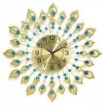 European style creative peacock wall clock personalized silent clock luxury living room decorative clock 2024 - buy cheap