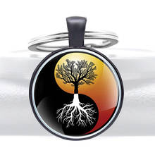 Yin Yang Tree of Life Design Glass Dome Pendant Key Chain Classic Men Women  Jewelry Gifts Key Rings 2024 - buy cheap