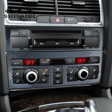 Decoración de coche para Audi Q7 4l, accesorios interiores de coche, Control Central de fibra de carbono, pegatinas de cubierta de Panel de CD y calcomanías, embellecedor 2024 - compra barato