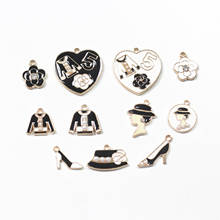 Mixed 10pcs Vintage Black Serises Enamel  Women Cosmetic Charms Pendants DIY Handmade Earrings Neacklace  Charm Jewelry Making 2024 - buy cheap