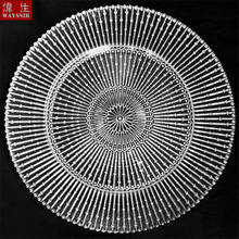 Wand Design Glass Charger Plate Show Tray Decorative Salad Fruit Steak Wedding Dinner Main Plate Round Dish Tableware Display 2024 - buy cheap