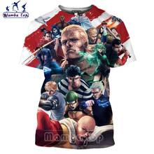 Mamba camiseta masculina casual 3d, camiseta japonesa com estampa de anime one punch para homens e mulheres, de manga curta, roupas de praia com desenho genos e areia 2024 - compre barato