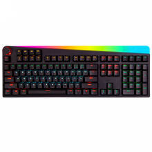 Teclado mecánico con interruptor óptico, tira de luces RGB con 112 teclas, perilla de volumen mecánico, retroiluminación LED, con cable para PC y Jugador 2024 - compra barato