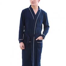 Casual Men Soft Color Block Pockets Long Sleeve Bath Robe Home Gown Sleepwear 2024 - buy cheap