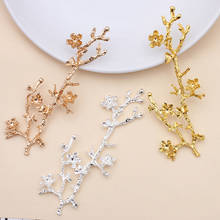 Ramo de flores de Color dorado y plateado, accesorios de aleación de Metal para fabricación de joyas, 33x92mm, 10 Uds. 2024 - compra barato