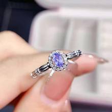 Natural High-quality Tanzanite Ring S925 Sterling Silver Fine Fashion Charming Jewelry for Women Free Shipping MeibaPJFS 2024 - buy cheap