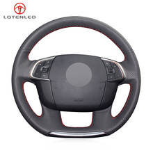 LQTENLEO Black PU Artificial Leather HandSewing Car Steering Wheel Cover For Citroen C4 C4L 2011-2018 DS4 DS 4 2024 - buy cheap