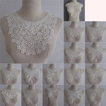White DIY Hand-embroidered ABS Pearl Lace Collar Applique Lace Neckline Clothing Accessories Decals YL640-YL787 2024 - compre barato