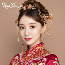 NiuShuya Handmade Long Tassel Vintage Brides Hair Accessories Chinese Classical Wedding Headdress Jewelry Hair Combs Hairwear 2024 - buy cheap