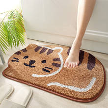Tapetes de banheiro absorvente, criativo, de desenho animado, em forma de gato, grosso, antiderrapante, decorativo, para porta de banheiro 2024 - compre barato