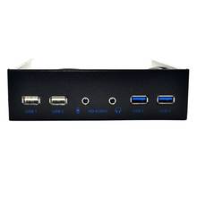 5.25 Inch Desktop Pc Case Internal Front Panel Usb Hub 2 Ports Usb 3.0 And 2 Ports Usb 2.0 With Hd Audio Port 20 Pin Connector 2024 - compre barato