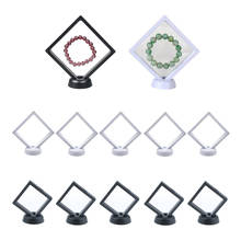 10 Pcs Jewelry Antique Coin 3D Display Cases Frame Clear Plastic Coin Display Stand Box Black&White 7x7cm 2024 - buy cheap