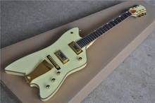 Guitarra eléctrica amarilla con forma de firma de bily-bo, alta calidad, versión personalizada, accesorios dorados 2024 - compra barato