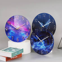 Glass Wall Clock Modern Design Landscape Light Luxury Colorful Art Reloj Pared Decorativo Clocks Living Room Bedroom Home Decor 2024 - buy cheap