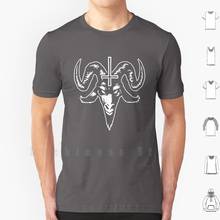 Satanic Goat Head With Cross ( White ) T Shirt 6xl Cotton Cool Tee Satan Pentagram Satanic Devil Lucifer Goat Head Chaos Star 2024 - buy cheap