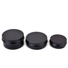 10g 15g 50g 60g Empty Black Aluminum Cream Jar Pot Nail Art Makeup Lip Gloss Cosmetic DIY Travel Metal Tea Candy Tins Containers 2024 - купить недорого