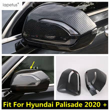 Чехол для зеркала заднего вида, боковое крыло, крышка заднего вида, АБС-пластик, хромированные/Углеродные волоконные Чехлы, отделка для Hyundai Palisade 2020 2021 2024 - купить недорого